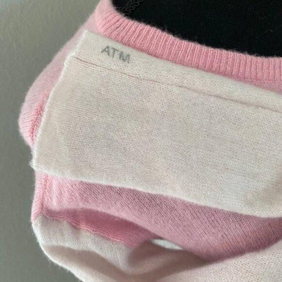 ATM Anthony Thomas Melillo Pink Colorblock Cashmere Sweater XS - Picture 11 of 16